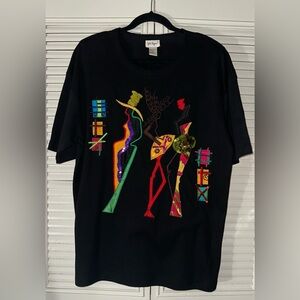 Jill Rogers Vtg Mardi Gras Inspired Sequin Embroidered Shoulder Pad Tunic Size L